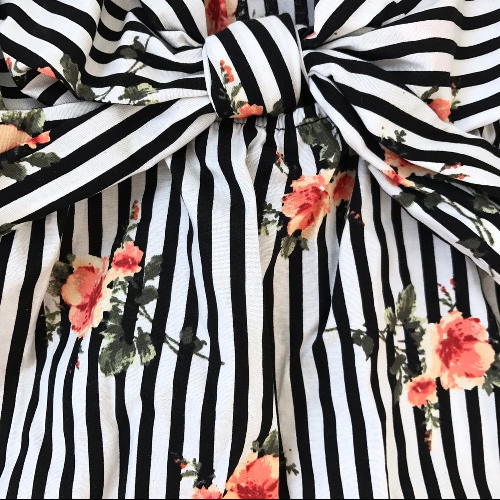 Striped Babydoll Floral Tank - Picture 6 of 8